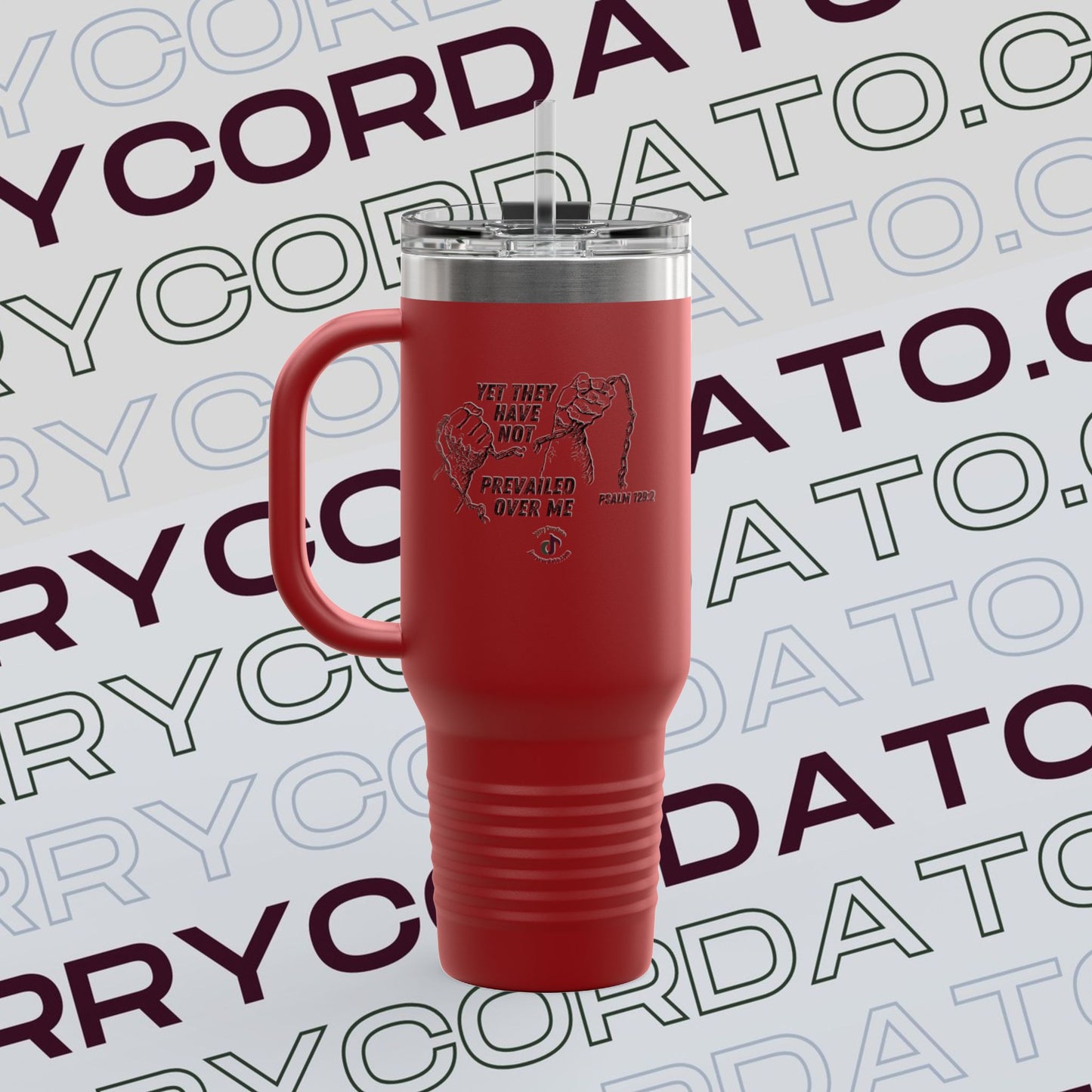 Inspirational Insulated Travel Mug - 40oz, Motivational Travel Cup, Gifts for Coffee Lovers, Outdoor Adventure Gear, Bible Verse Mug