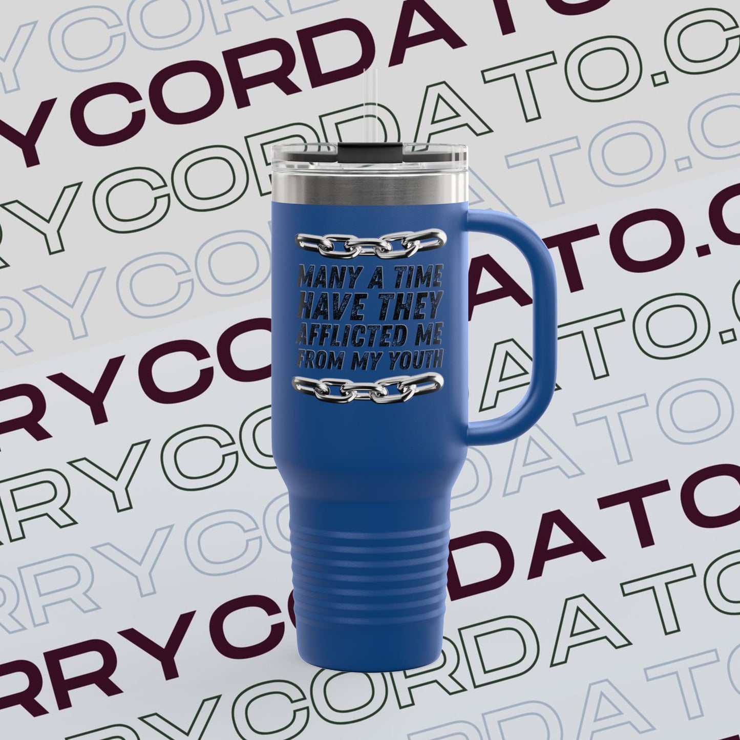 Inspirational Insulated Travel Mug - 40oz, Motivational Travel Cup, Gifts for Coffee Lovers, Outdoor Adventure Gear, Bible Verse Mug