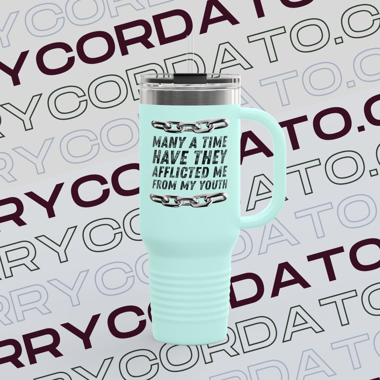 Inspirational Insulated Travel Mug - 40oz, Motivational Travel Cup, Gifts for Coffee Lovers, Outdoor Adventure Gear, Bible Verse Mug