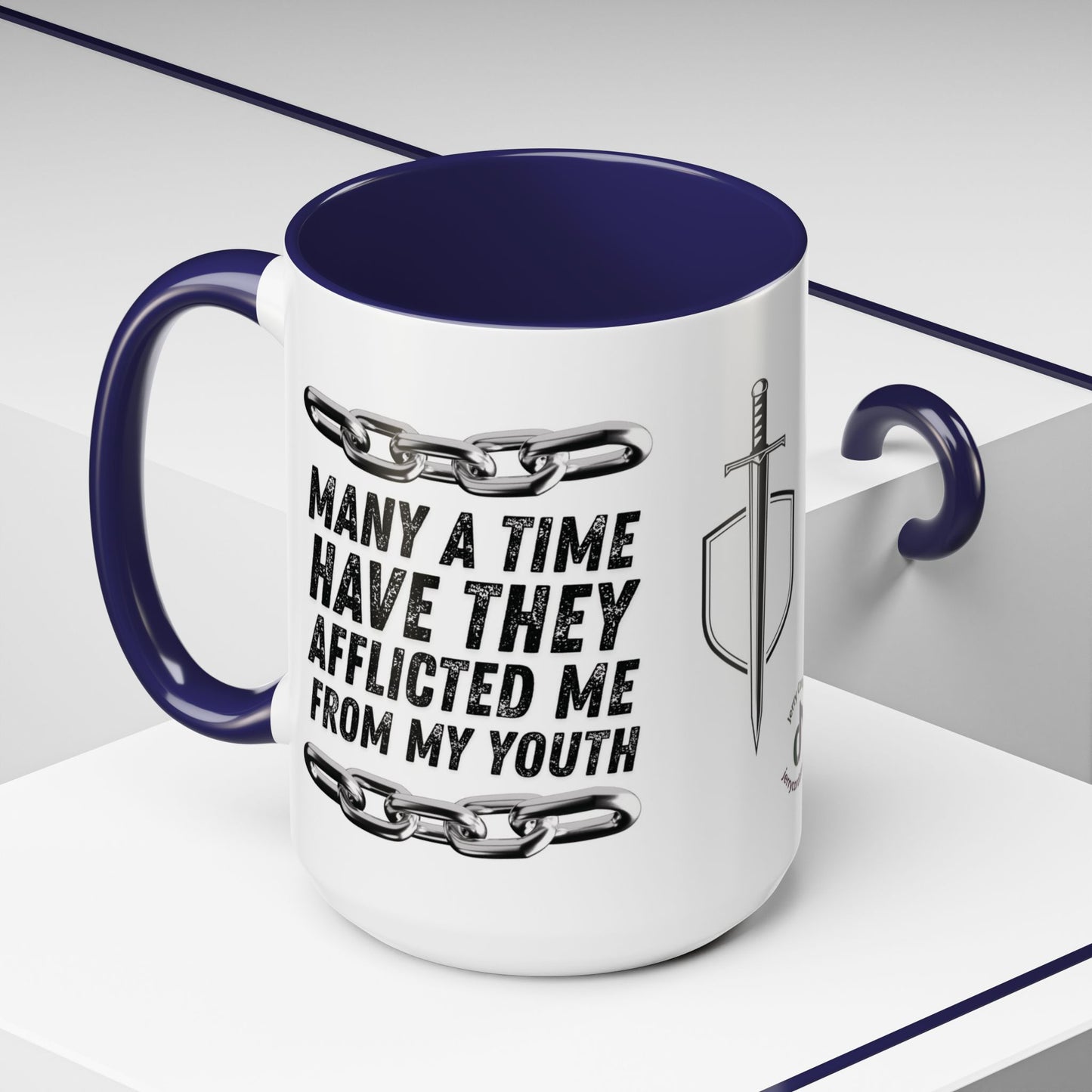 Inspirational Coffee Mug, Motivational Cup for Daily Reflection, Gift for Friends, Psalm 129:2, Unique Quote Mug