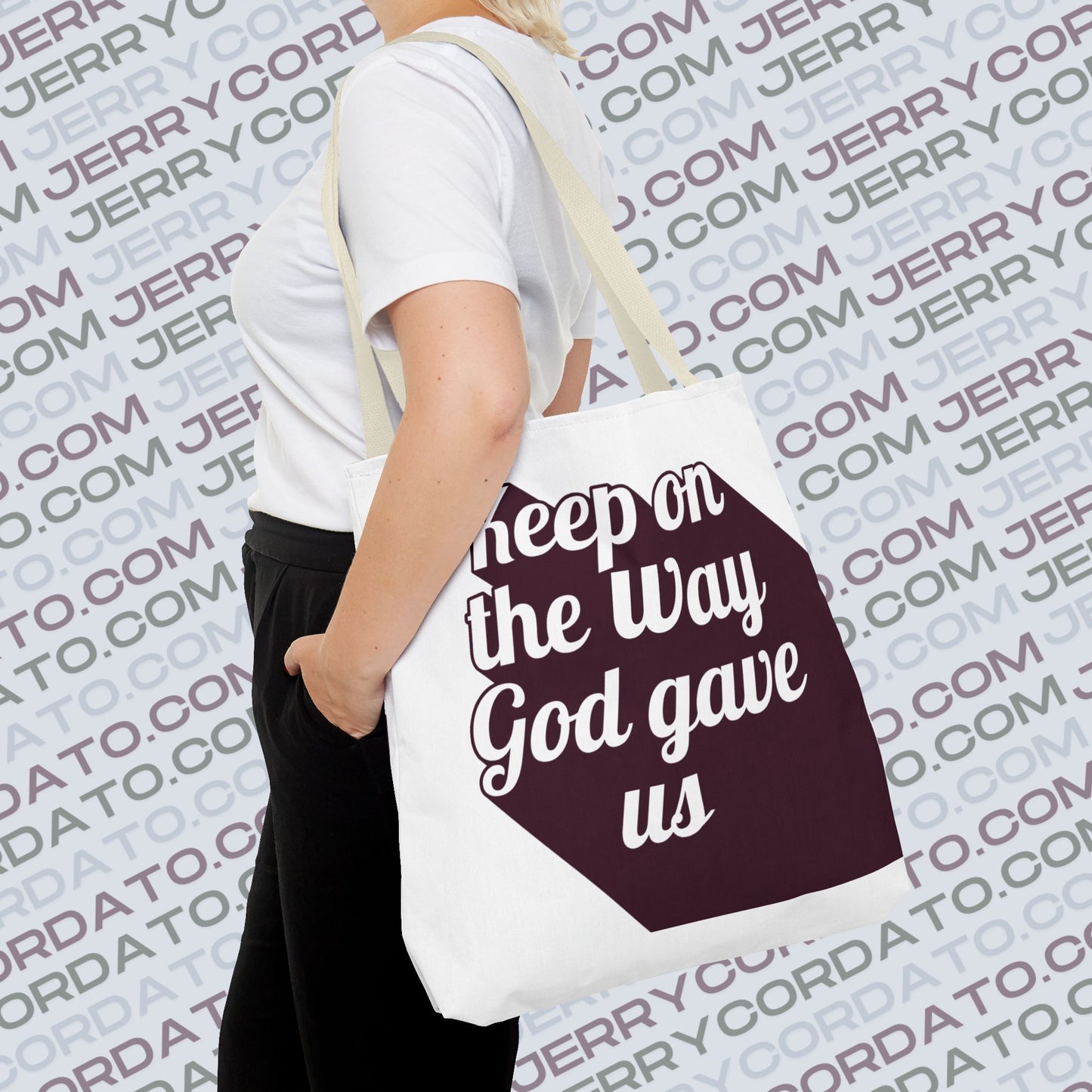 Faith-Inspired Tote Bag: Keep On the Way, Father's Life Instruction - Ideal Gift for Dad, Spiritual Journey, Everyday Use, Family [...]