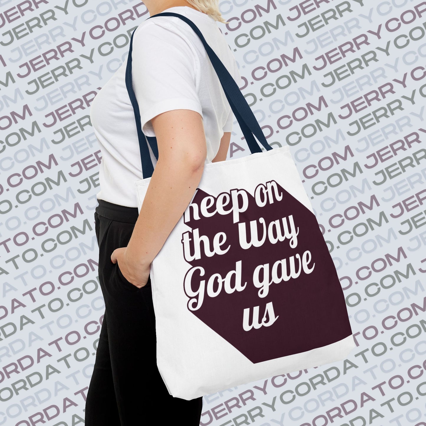 Faith-Inspired Tote Bag: Keep On the Way, Father's Life Instruction - Ideal Gift for Dad, Spiritual Journey, Everyday Use, Family [...]