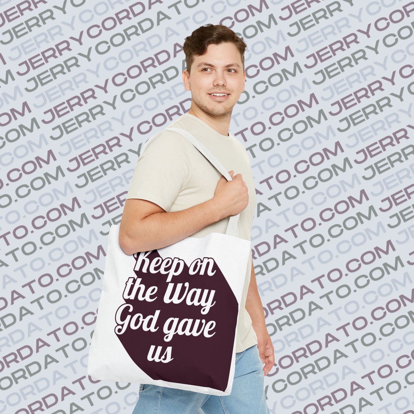 Faith-Inspired Tote Bag: Keep On the Way, Father's Life Instruction - Ideal Gift for Dad, Spiritual Journey, Everyday Use, Family [...]