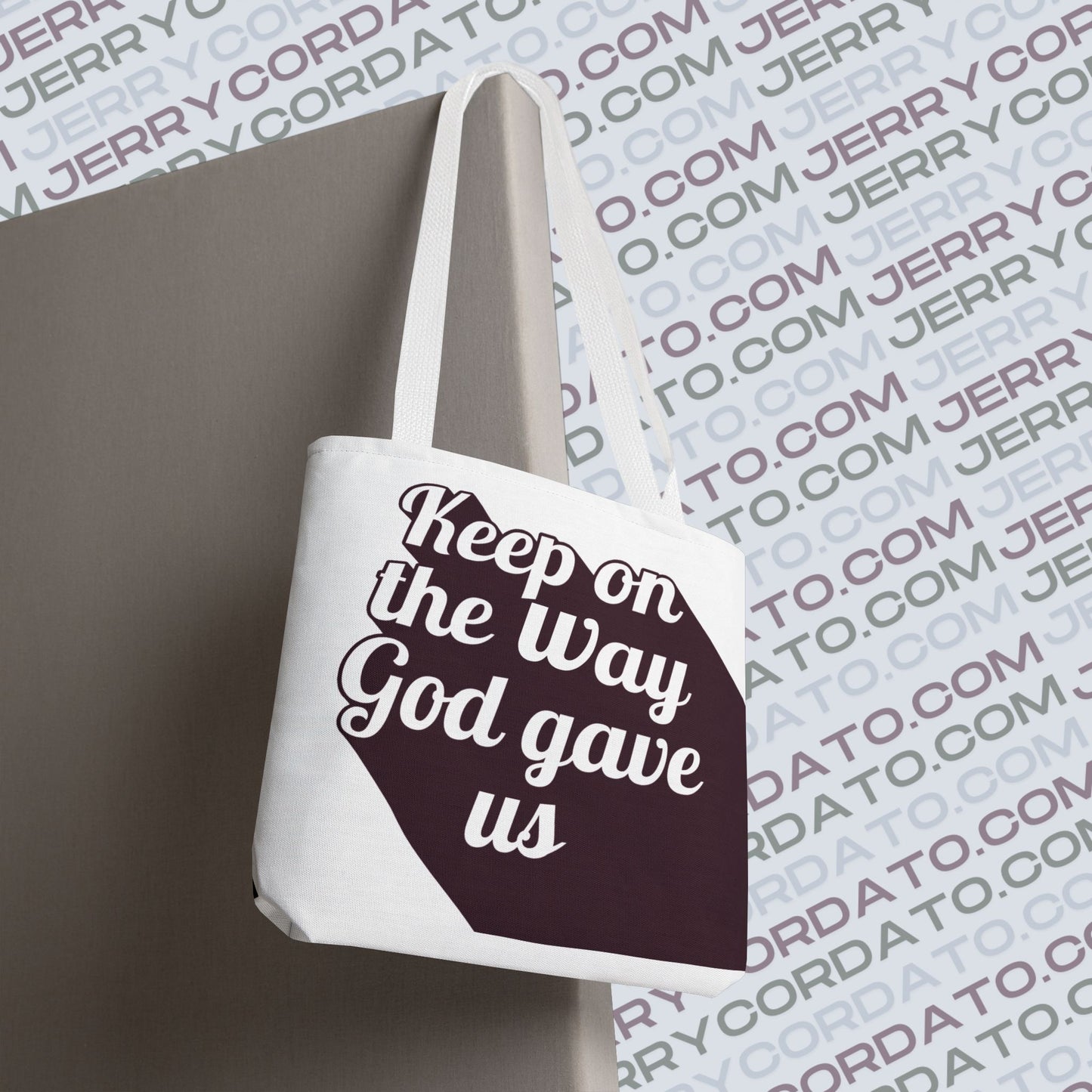 Faith-Inspired Tote Bag: Keep On the Way, Father's Life Instruction - Ideal Gift for Dad, Spiritual Journey, Everyday Use, Family [...]