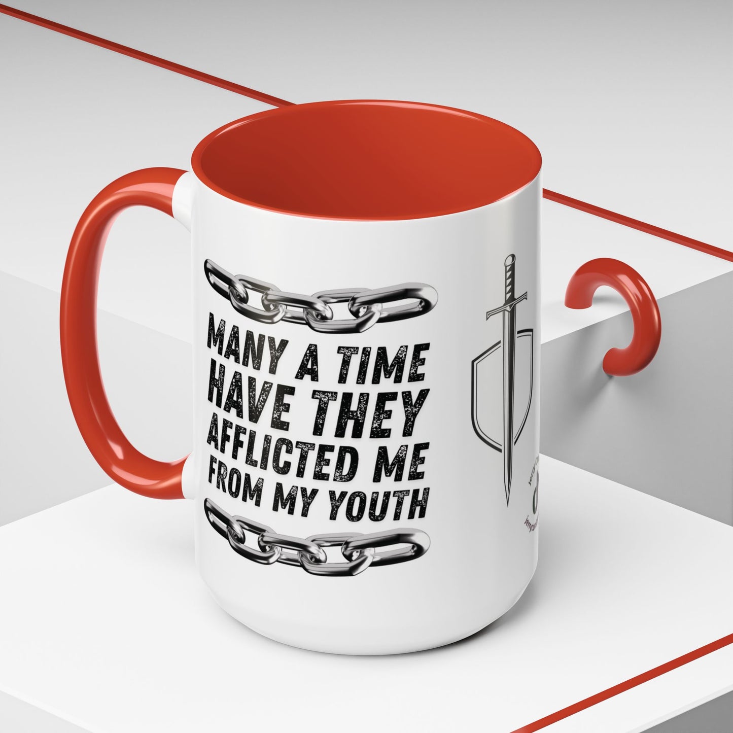 Inspirational Coffee Mug, Motivational Cup for Daily Reflection, Gift for Friends, Psalm 129:2, Unique Quote Mug