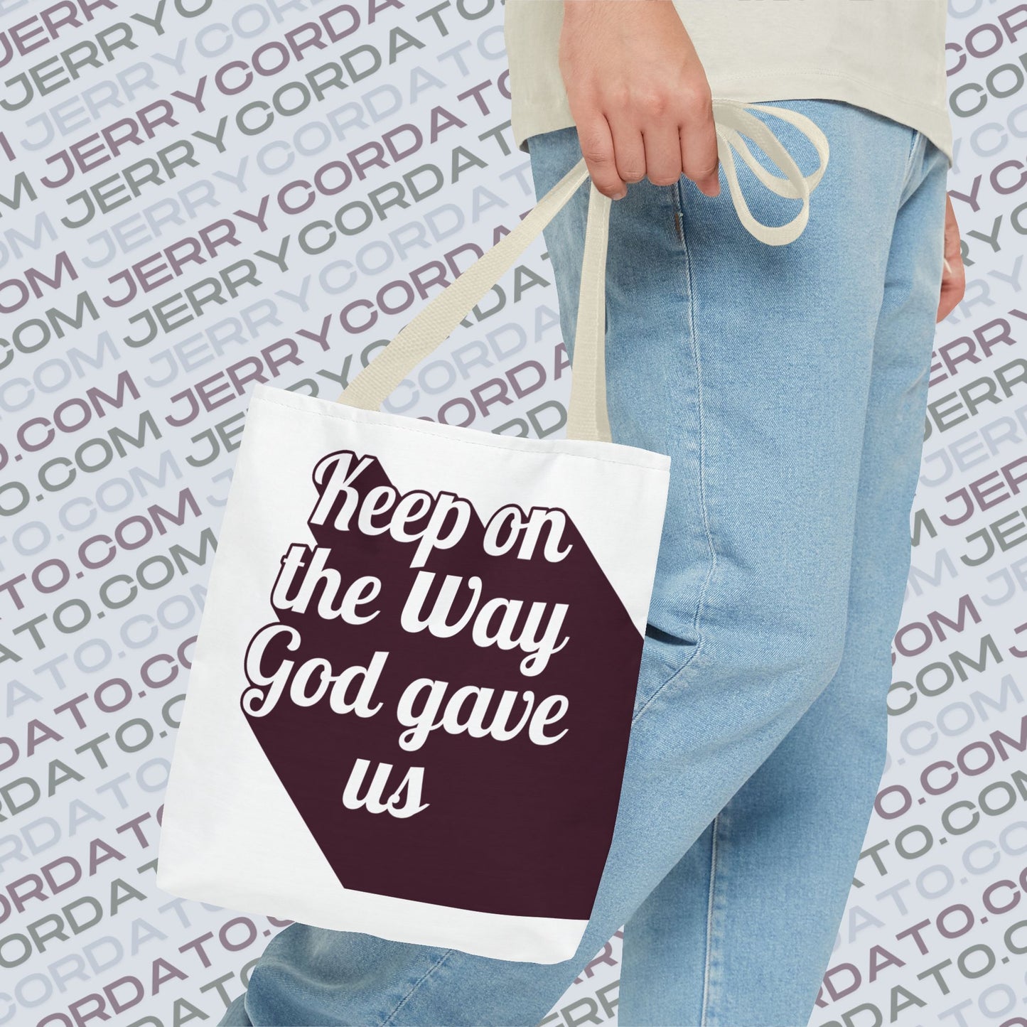 Faith-Inspired Tote Bag: Keep On the Way, Father's Life Instruction - Ideal Gift for Dad, Spiritual Journey, Everyday Use, Family [...]