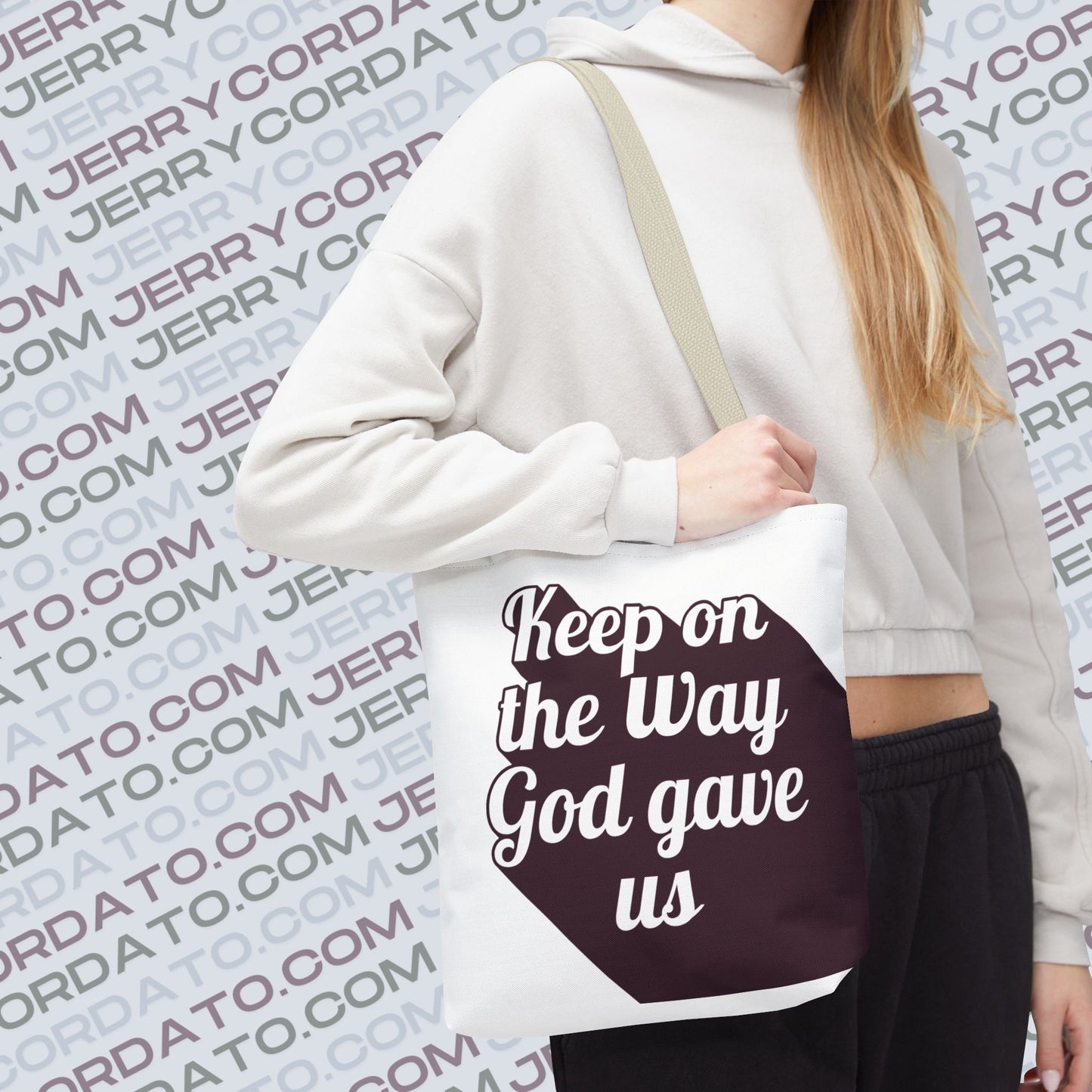 Faith-Inspired Tote Bag: Keep On the Way, Father's Life Instruction - Ideal Gift for Dad, Spiritual Journey, Everyday Use, Family [...]