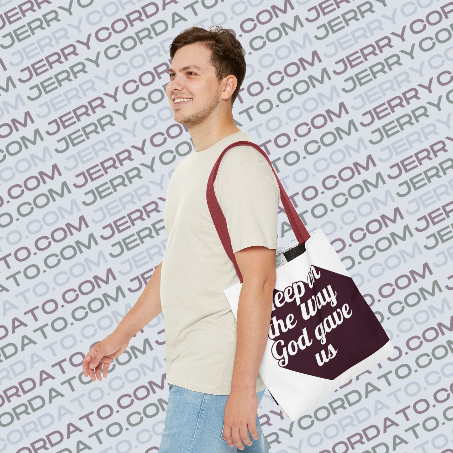 Faith-Inspired Tote Bag: Keep On the Way, Father's Life Instruction - Ideal Gift for Dad, Spiritual Journey, Everyday Use, Family [...]