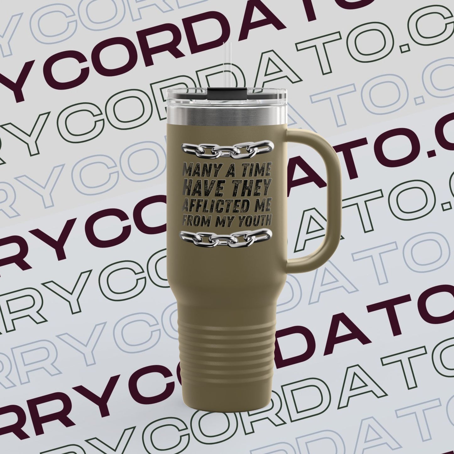 Inspirational Insulated Travel Mug - 40oz, Motivational Travel Cup, Gifts for Coffee Lovers, Outdoor Adventure Gear, Bible Verse Mug