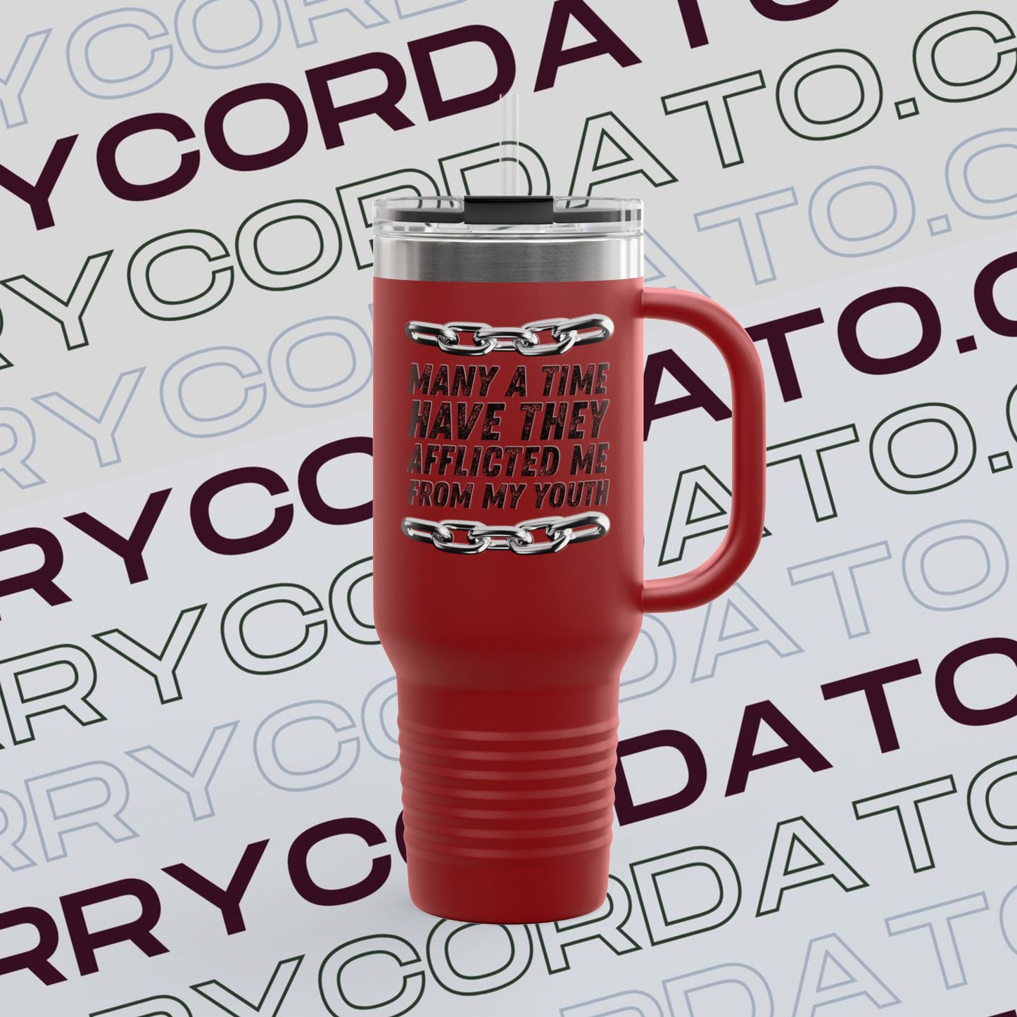 Inspirational Insulated Travel Mug - 40oz, Motivational Travel Cup, Gifts for Coffee Lovers, Outdoor Adventure Gear, Bible Verse Mug