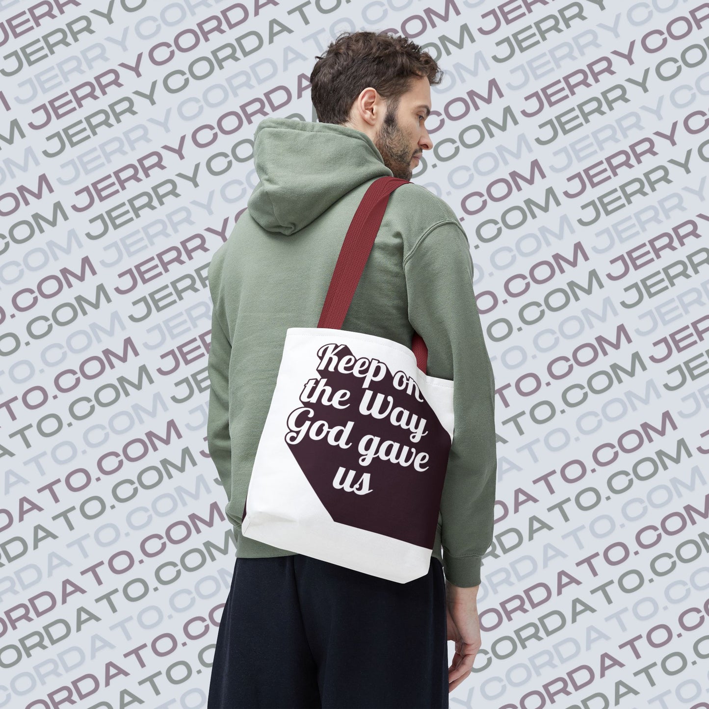 Faith-Inspired Tote Bag: Keep On the Way, Father's Life Instruction - Ideal Gift for Dad, Spiritual Journey, Everyday Use, Family [...]