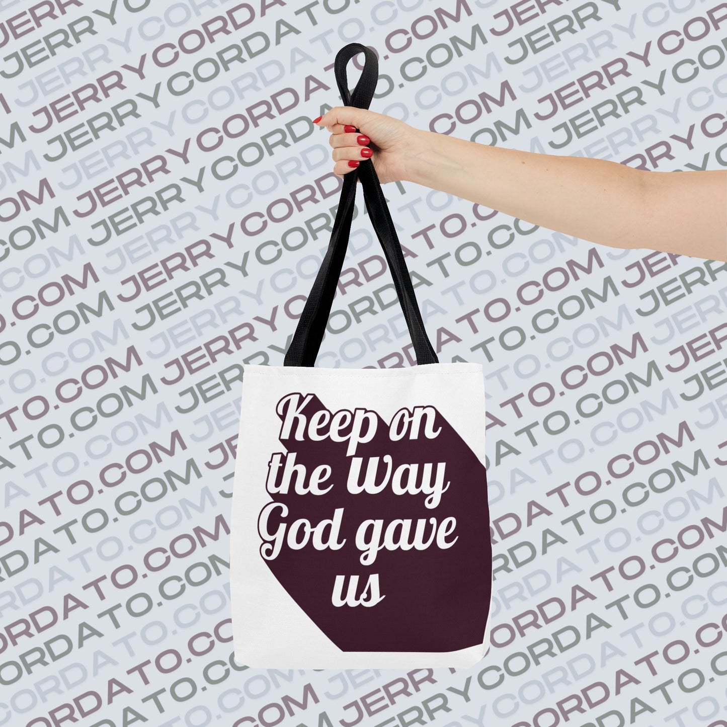 Faith-Inspired Tote Bag: Keep On the Way, Father's Life Instruction - Ideal Gift for Dad, Spiritual Journey, Everyday Use, Family [...]