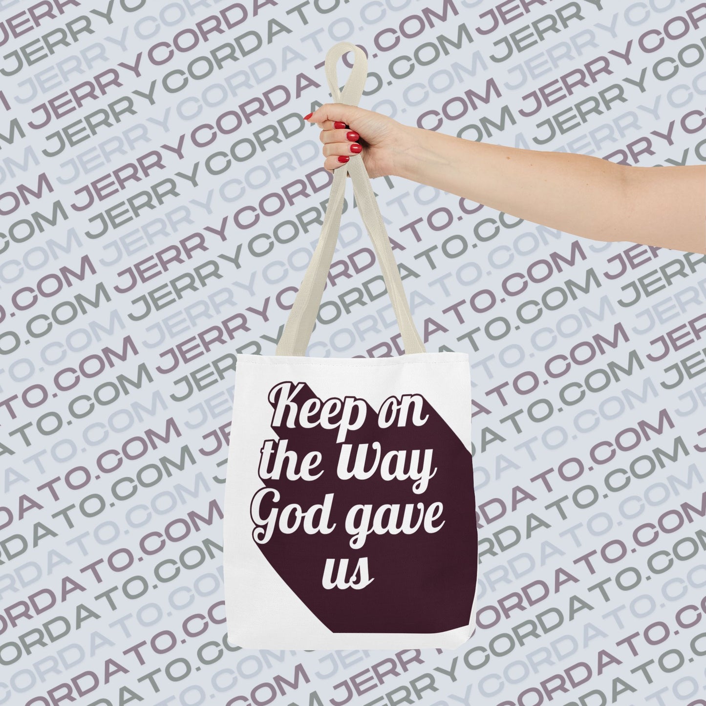 Faith-Inspired Tote Bag: Keep On the Way, Father's Life Instruction - Ideal Gift for Dad, Spiritual Journey, Everyday Use, Family [...]