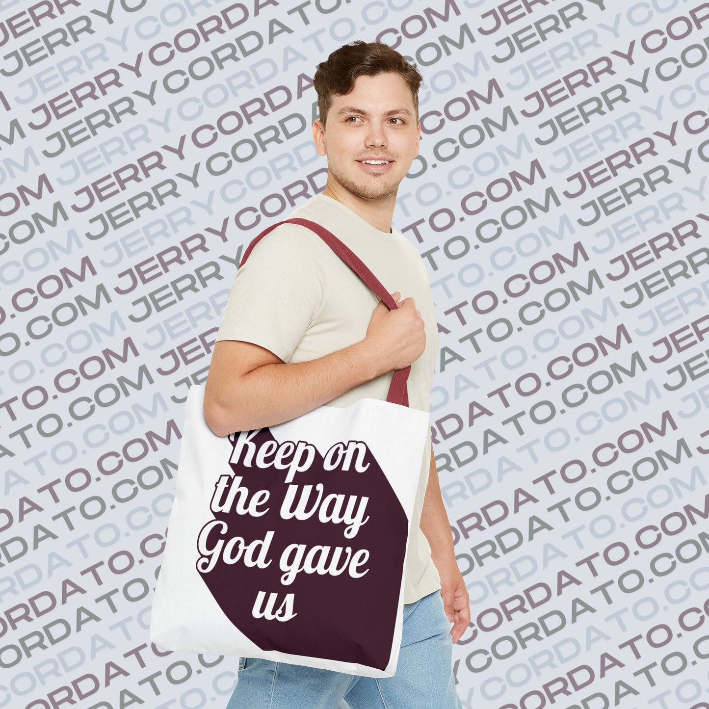 Faith-Inspired Tote Bag: Keep On the Way, Father's Life Instruction - Ideal Gift for Dad, Spiritual Journey, Everyday Use, Family [...]