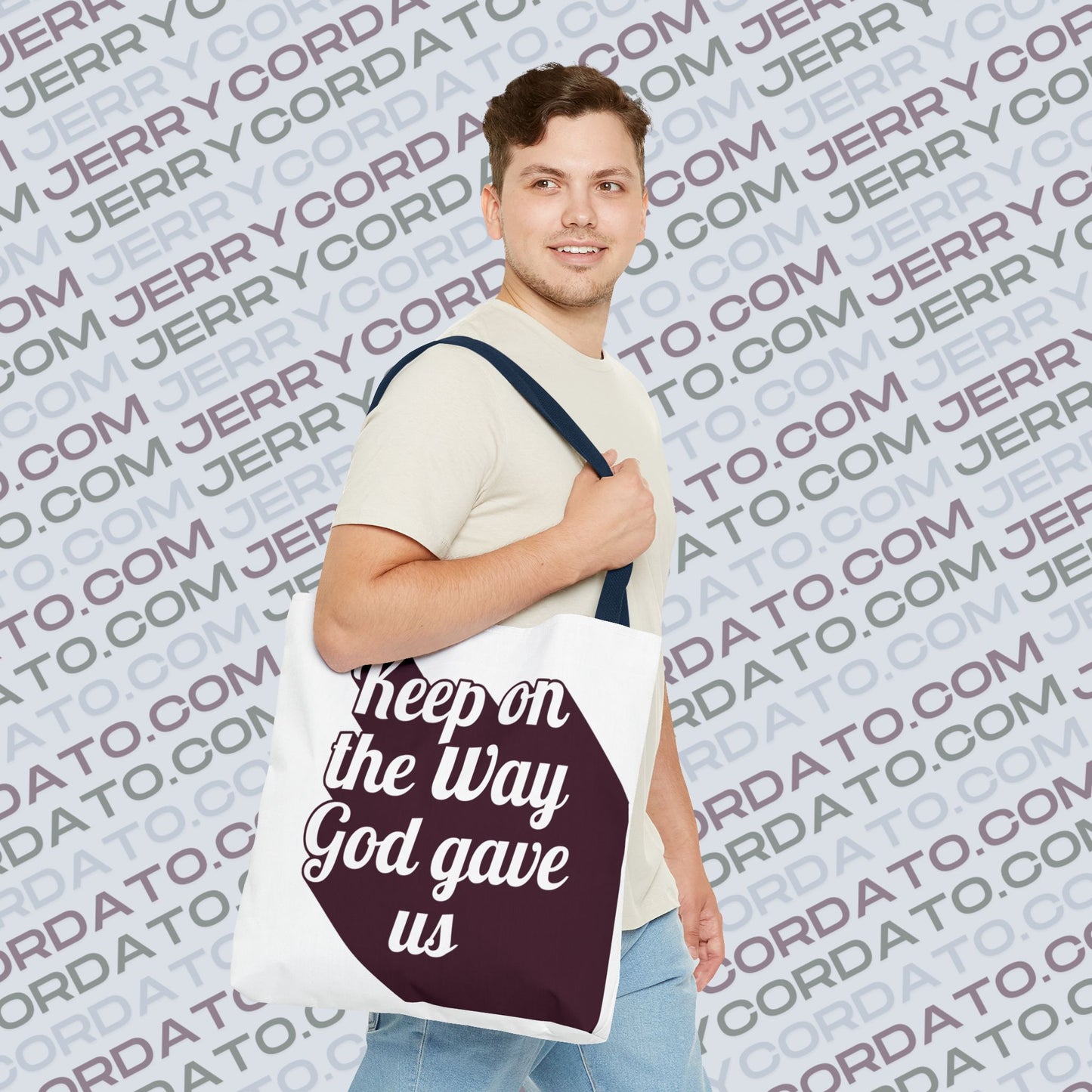 Faith-Inspired Tote Bag: Keep On the Way, Father's Life Instruction - Ideal Gift for Dad, Spiritual Journey, Everyday Use, Family [...]