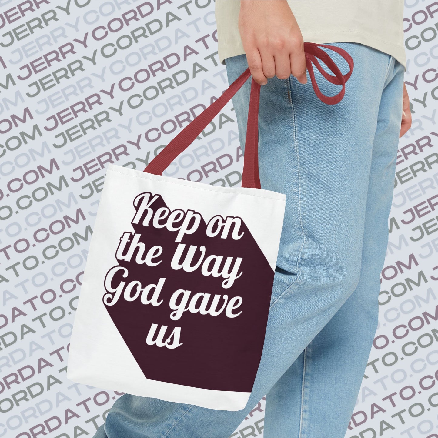 Faith-Inspired Tote Bag: Keep On the Way, Father's Life Instruction - Ideal Gift for Dad, Spiritual Journey, Everyday Use, Family [...]