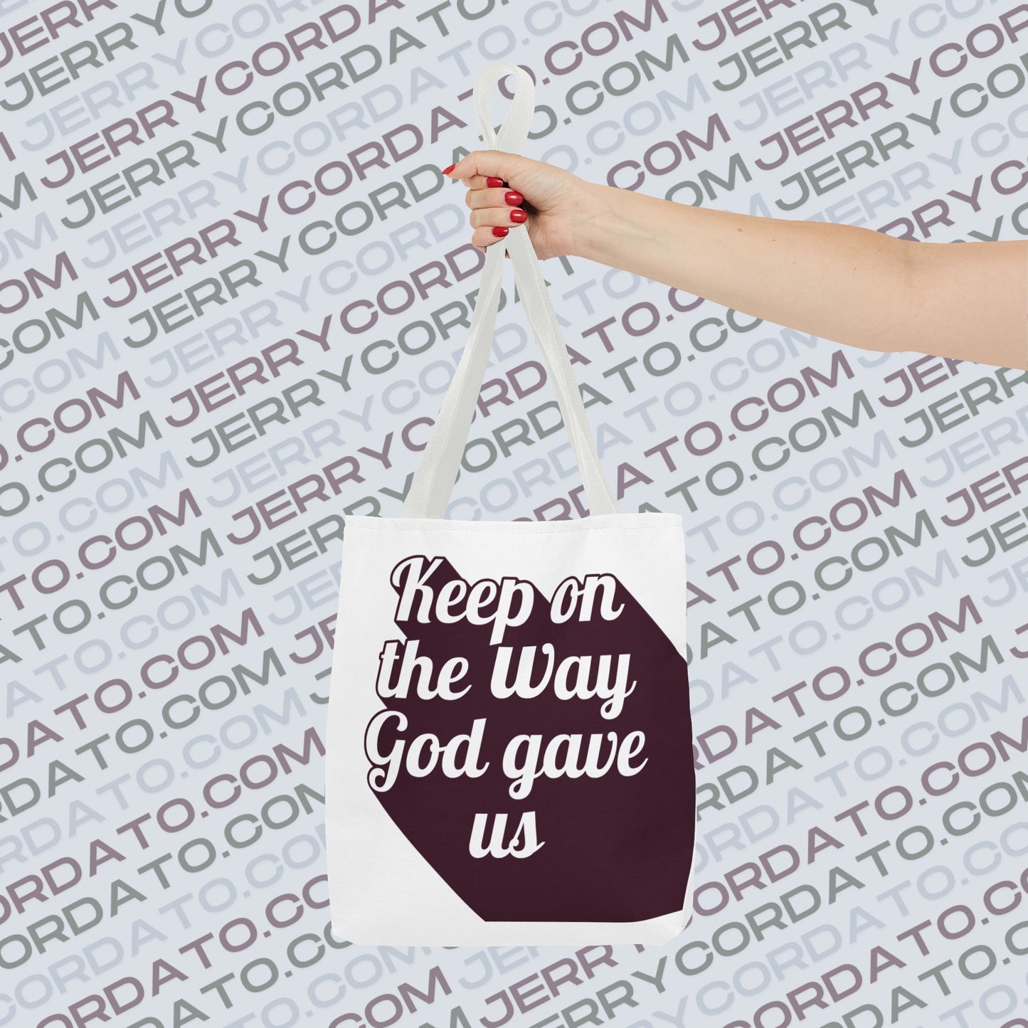 Faith-Inspired Tote Bag: Keep On the Way, Father's Life Instruction - Ideal Gift for Dad, Spiritual Journey, Everyday Use, Family [...]