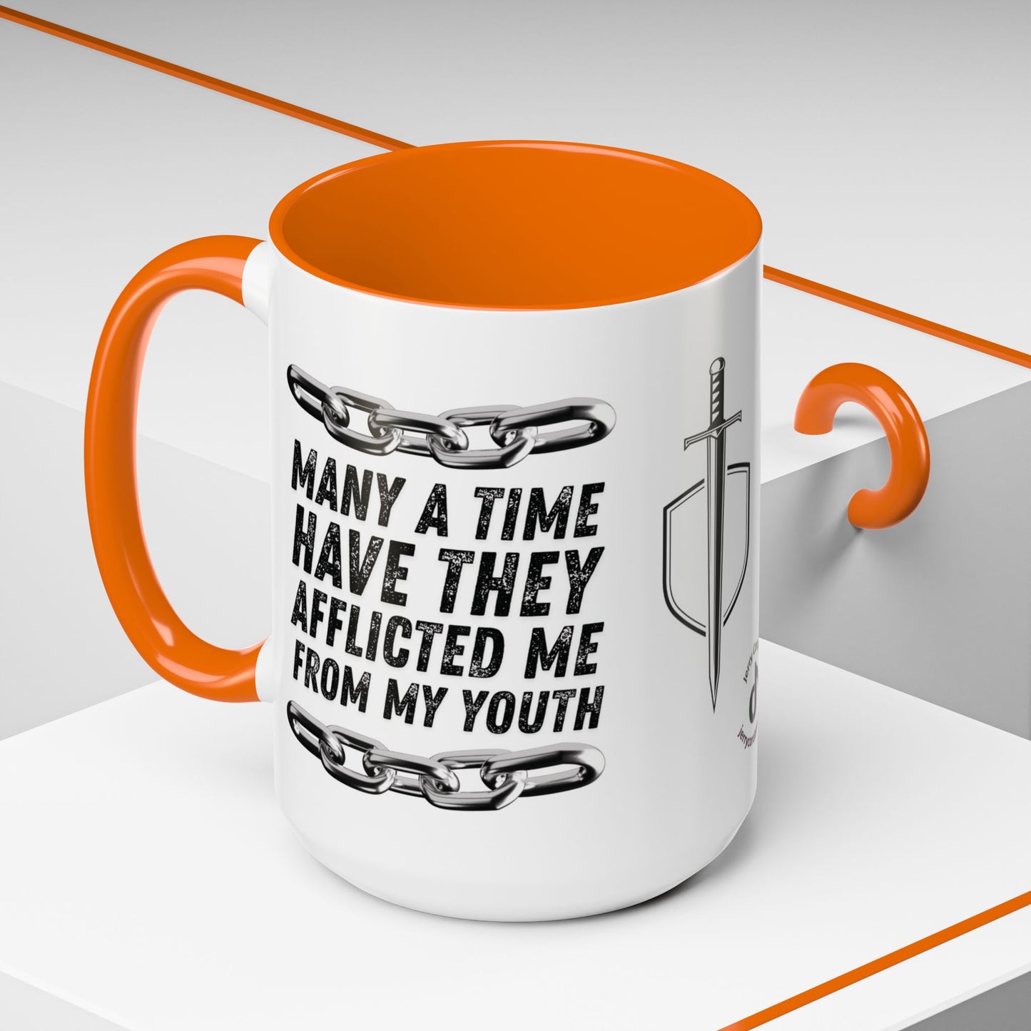 Inspirational Coffee Mug, Motivational Cup for Daily Reflection, Gift for Friends, Psalm 129:2, Unique Quote Mug