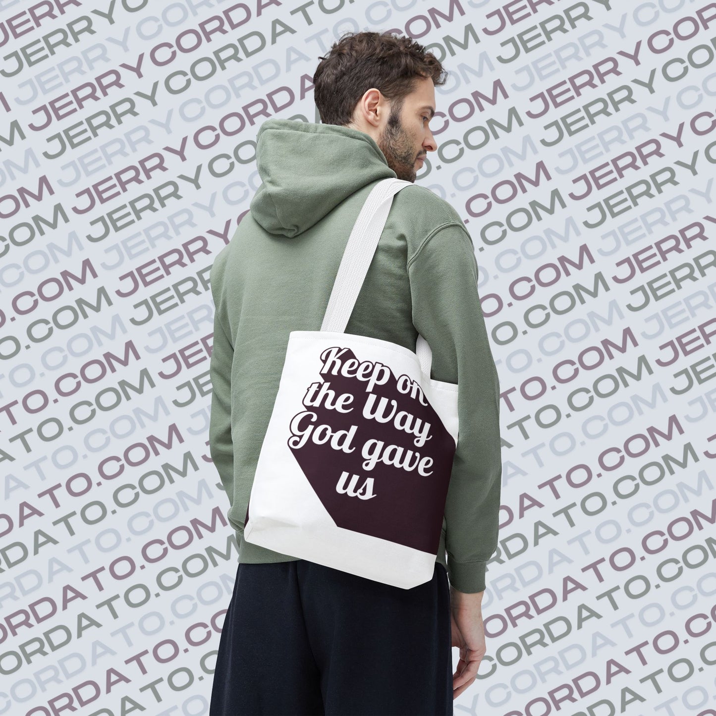 Faith-Inspired Tote Bag: Keep On the Way, Father's Life Instruction - Ideal Gift for Dad, Spiritual Journey, Everyday Use, Family [...]