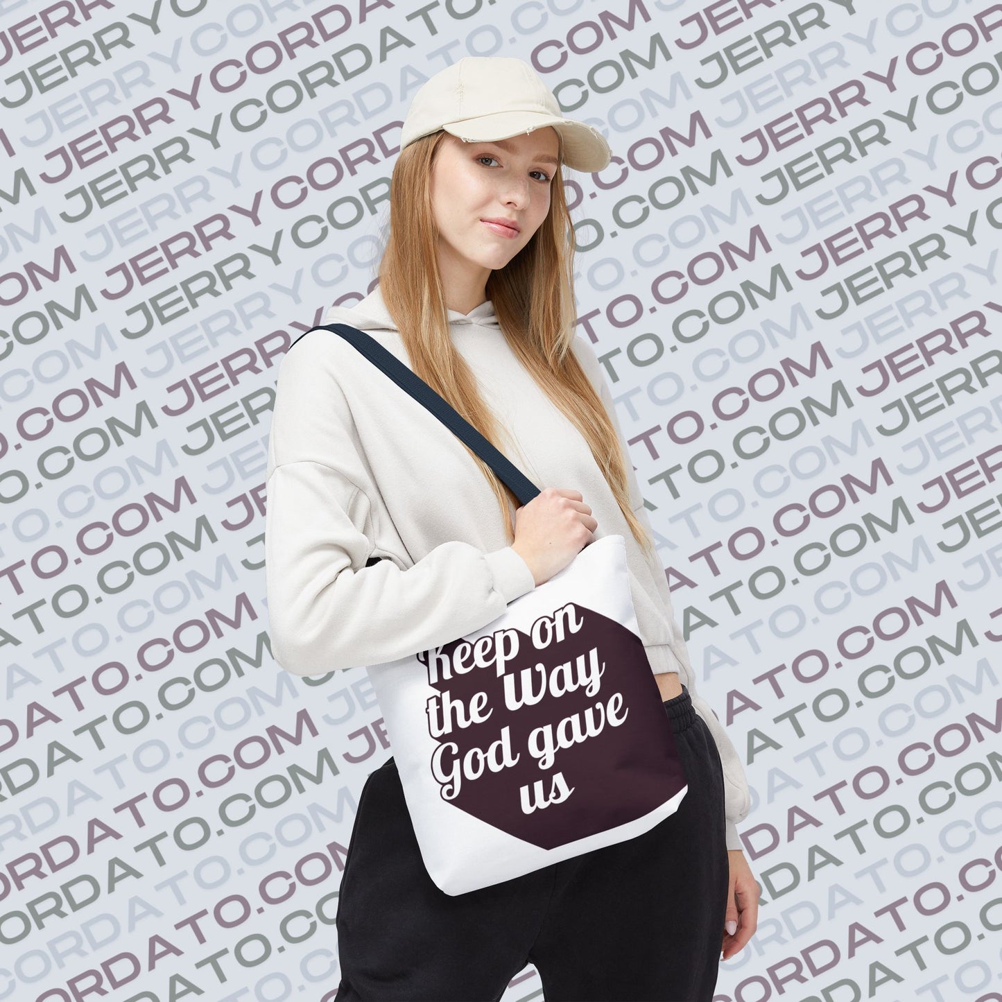 Faith-Inspired Tote Bag: Keep On the Way, Father's Life Instruction - Ideal Gift for Dad, Spiritual Journey, Everyday Use, Family [...]