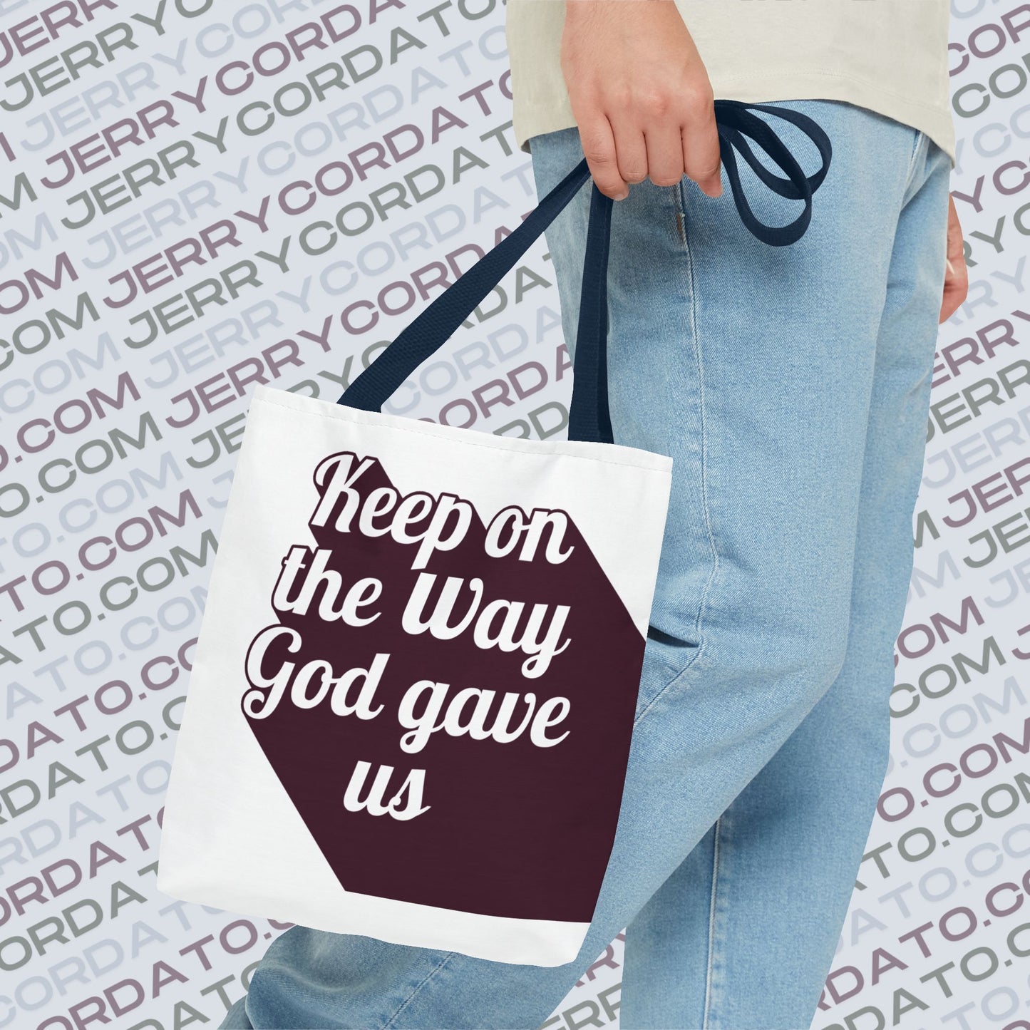 Faith-Inspired Tote Bag: Keep On the Way, Father's Life Instruction - Ideal Gift for Dad, Spiritual Journey, Everyday Use, Family [...]