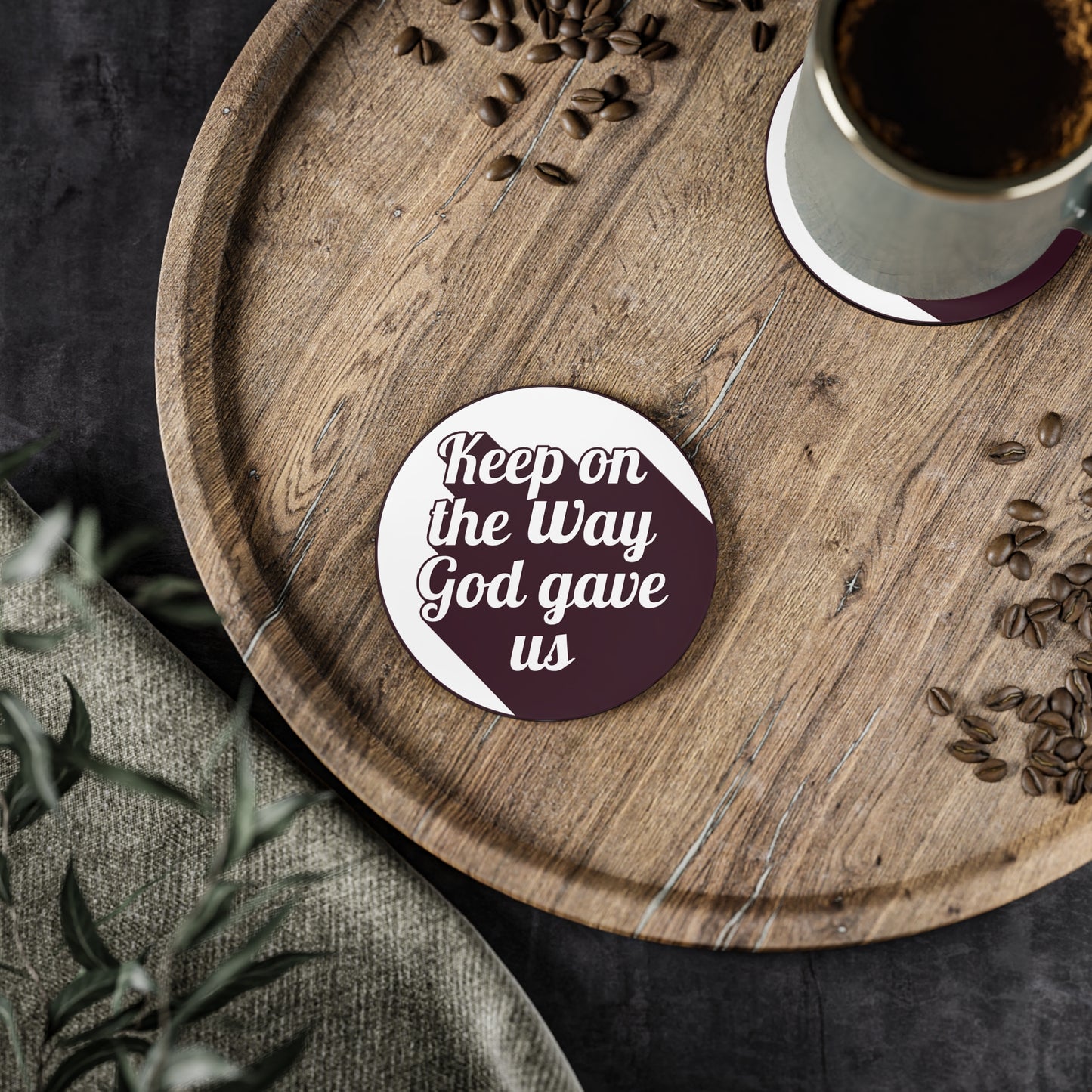 Inspirational Coasters for Home, Keep on the Way God Gave Us, Christian Decor, Housewarming Gift, Faith Coaster Set, Rustic Home Accents