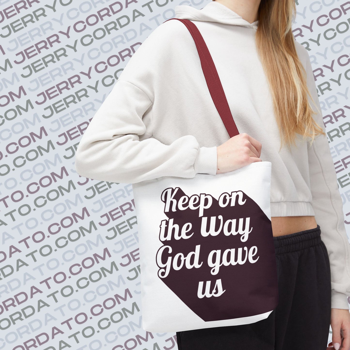Faith-Inspired Tote Bag: Keep On the Way, Father's Life Instruction - Ideal Gift for Dad, Spiritual Journey, Everyday Use, Family [...]