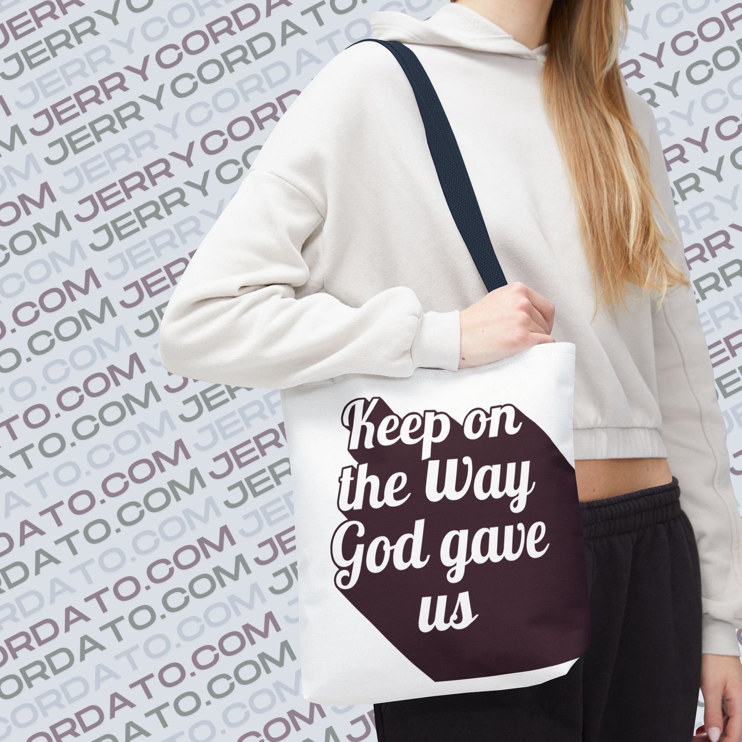 Faith-Inspired Tote Bag: Keep On the Way, Father's Life Instruction - Ideal Gift for Dad, Spiritual Journey, Everyday Use, Family [...]