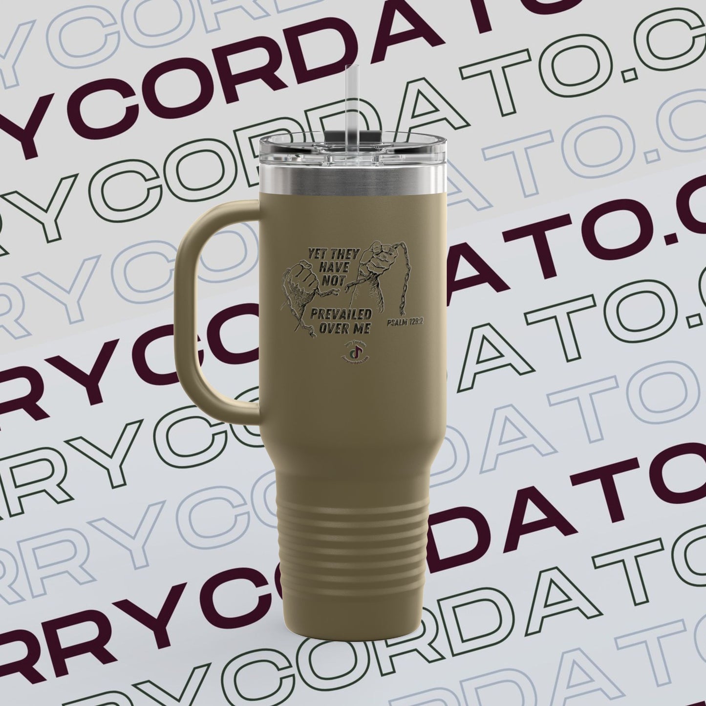 Inspirational Insulated Travel Mug - 40oz, Motivational Travel Cup, Gifts for Coffee Lovers, Outdoor Adventure Gear, Bible Verse Mug