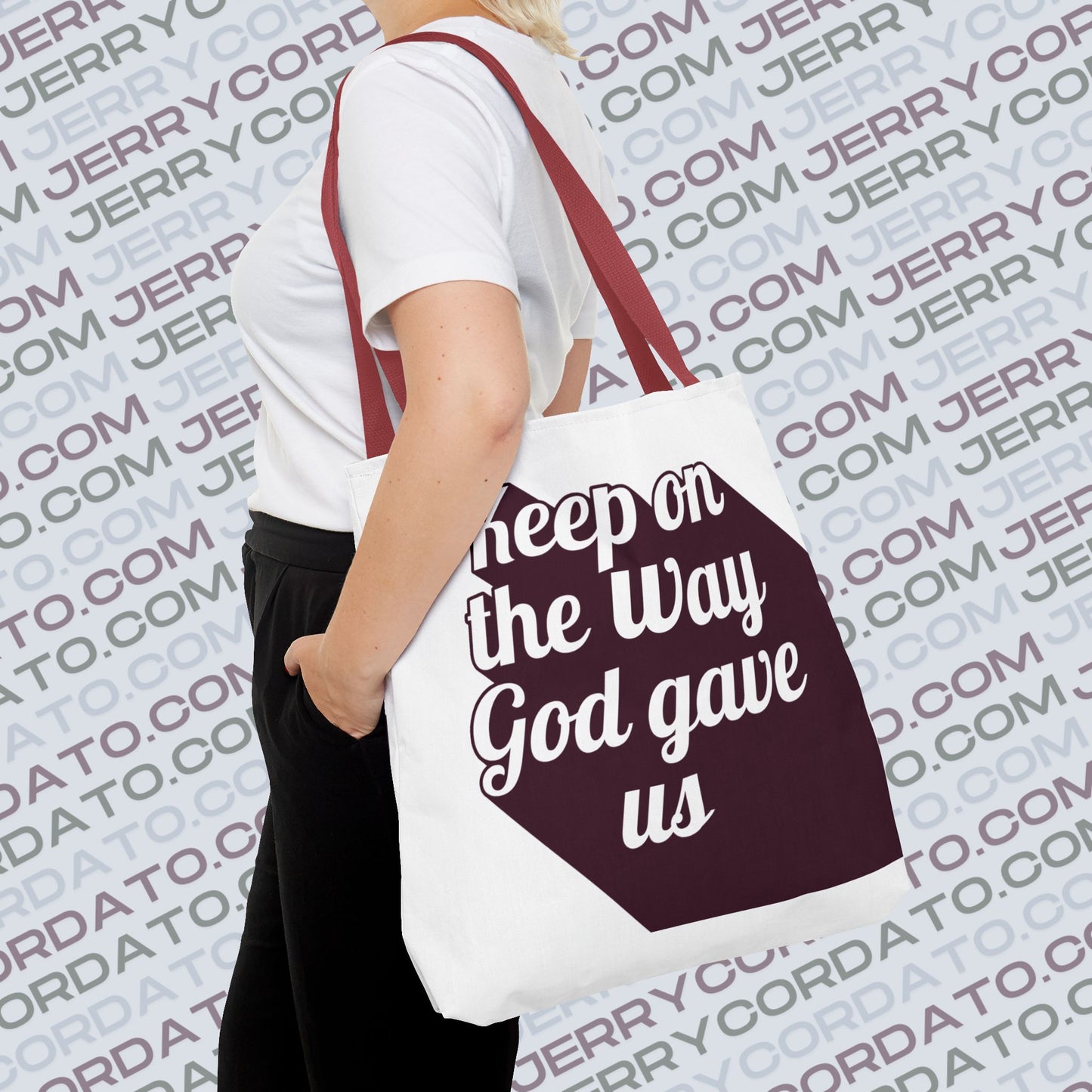 Faith-Inspired Tote Bag: Keep On the Way, Father's Life Instruction - Ideal Gift for Dad, Spiritual Journey, Everyday Use, Family [...]