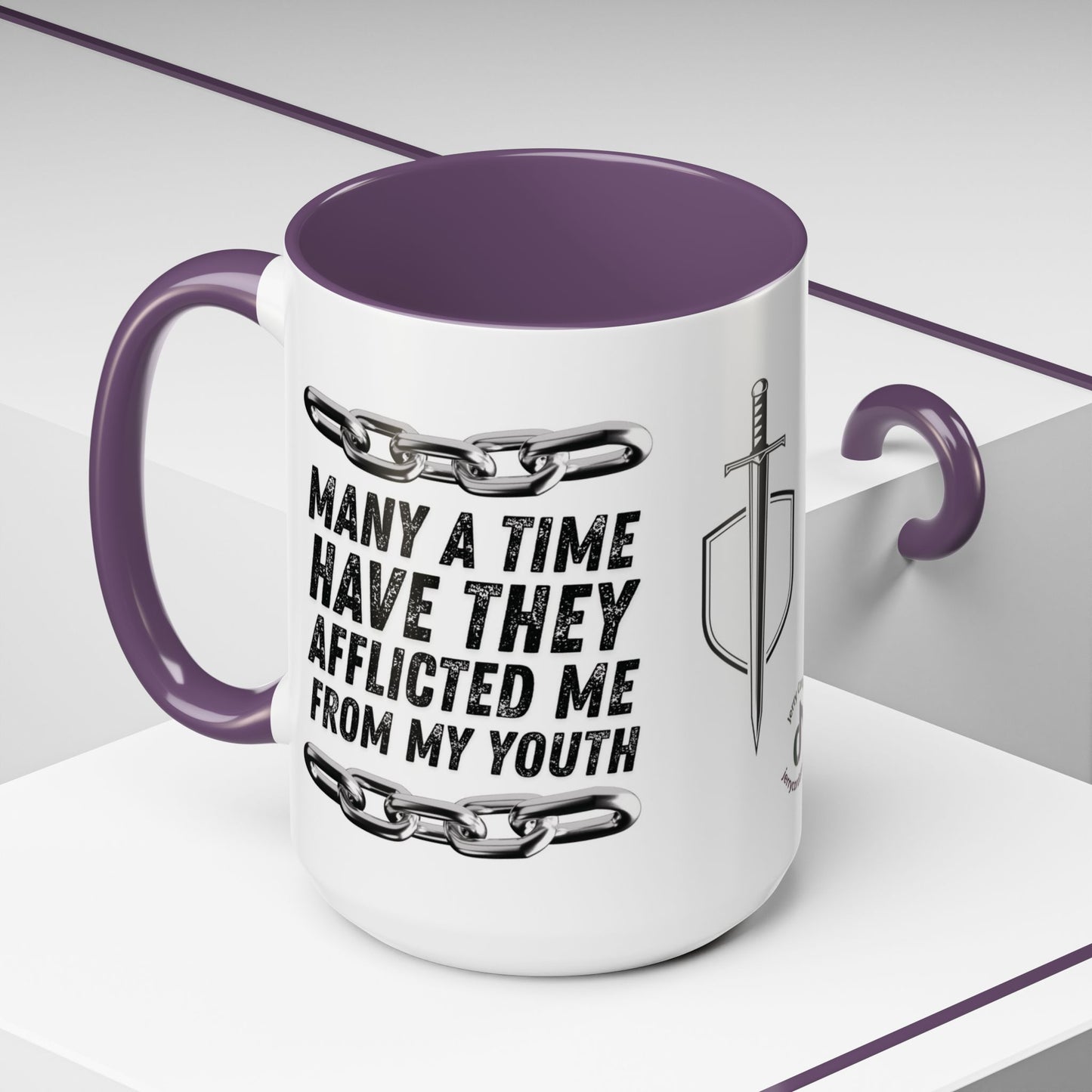 Inspirational Coffee Mug, Motivational Cup for Daily Reflection, Gift for Friends, Psalm 129:2, Unique Quote Mug