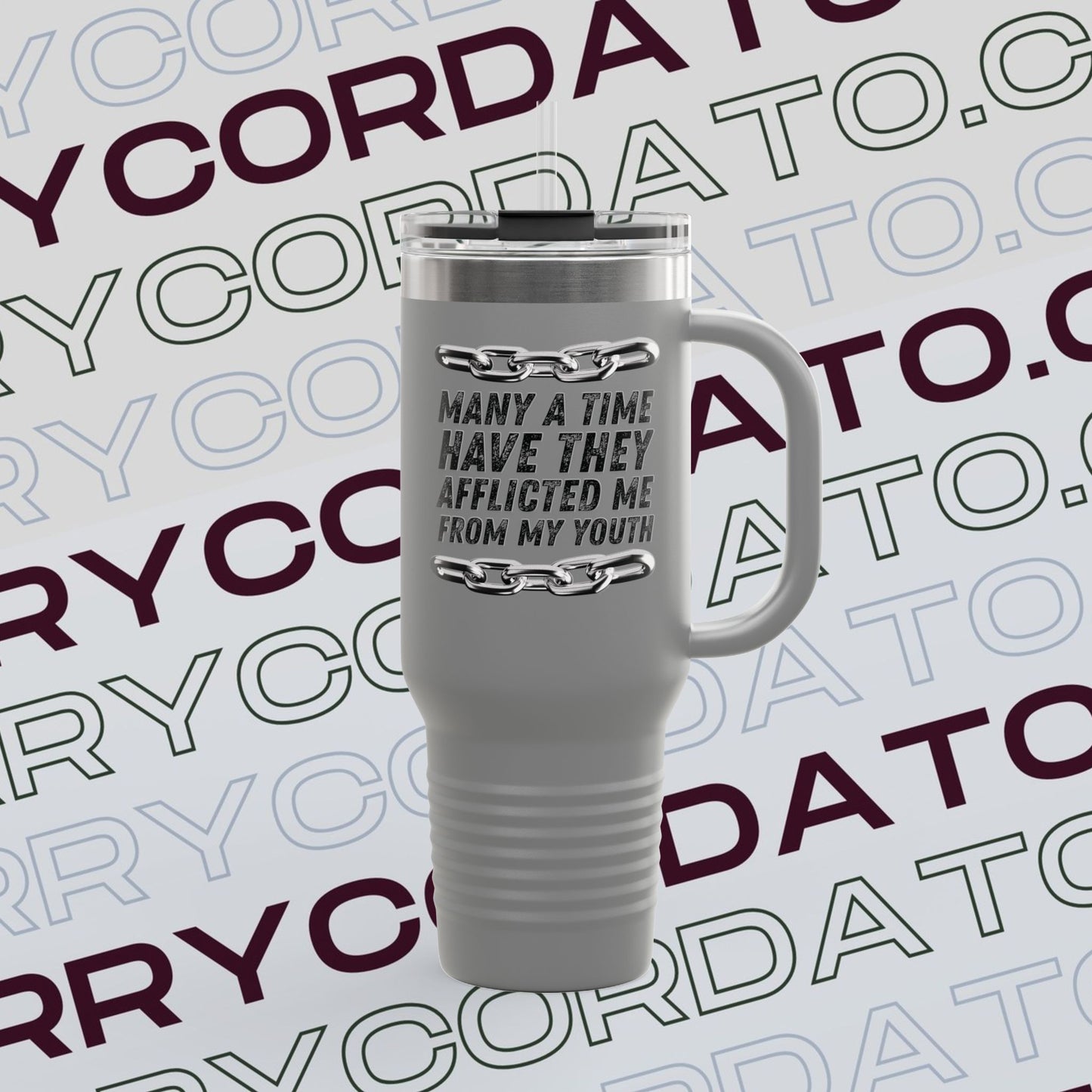 Inspirational Insulated Travel Mug - 40oz, Motivational Travel Cup, Gifts for Coffee Lovers, Outdoor Adventure Gear, Bible Verse Mug