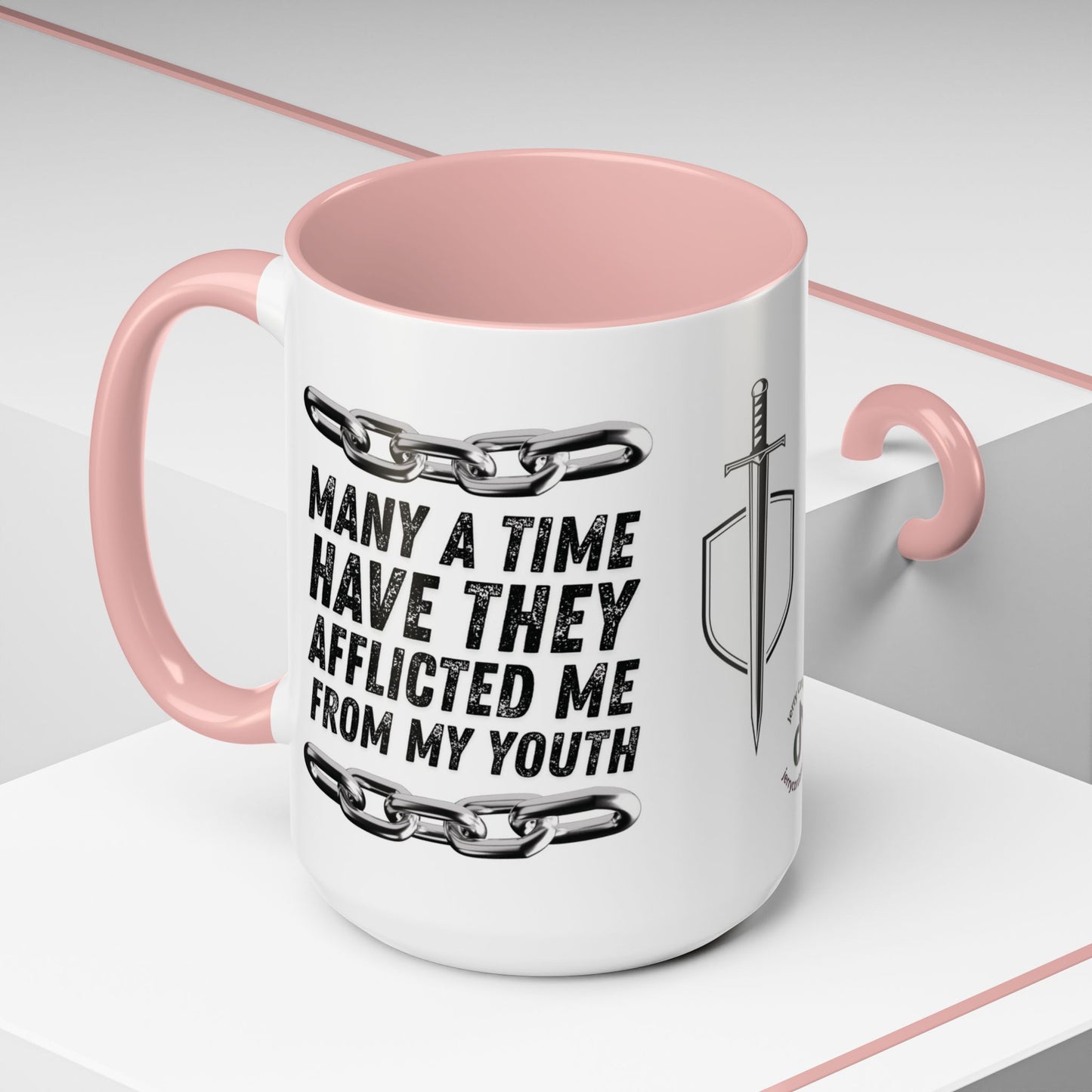 Inspirational Coffee Mug, Motivational Cup for Daily Reflection, Gift for Friends, Psalm 129:2, Unique Quote Mug