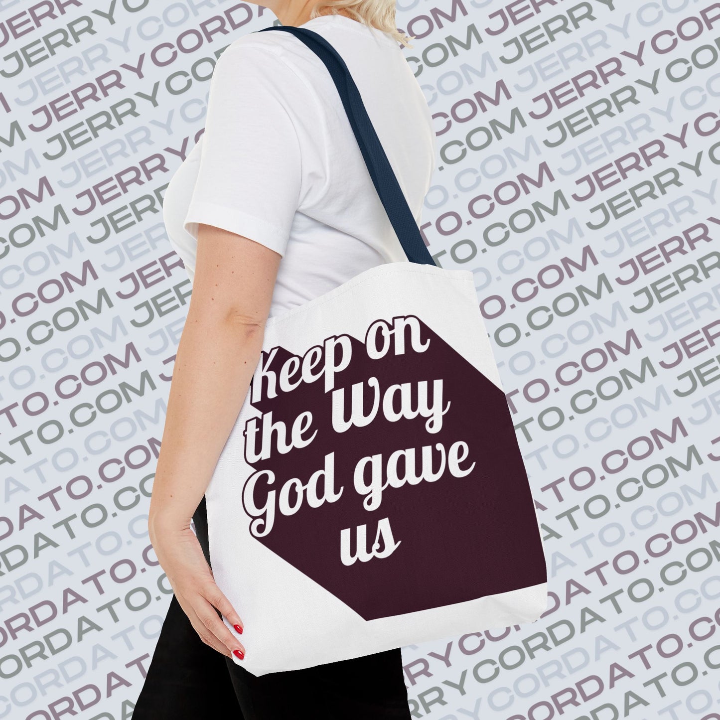 Faith-Inspired Tote Bag: Keep On the Way, Father's Life Instruction - Ideal Gift for Dad, Spiritual Journey, Everyday Use, Family [...]