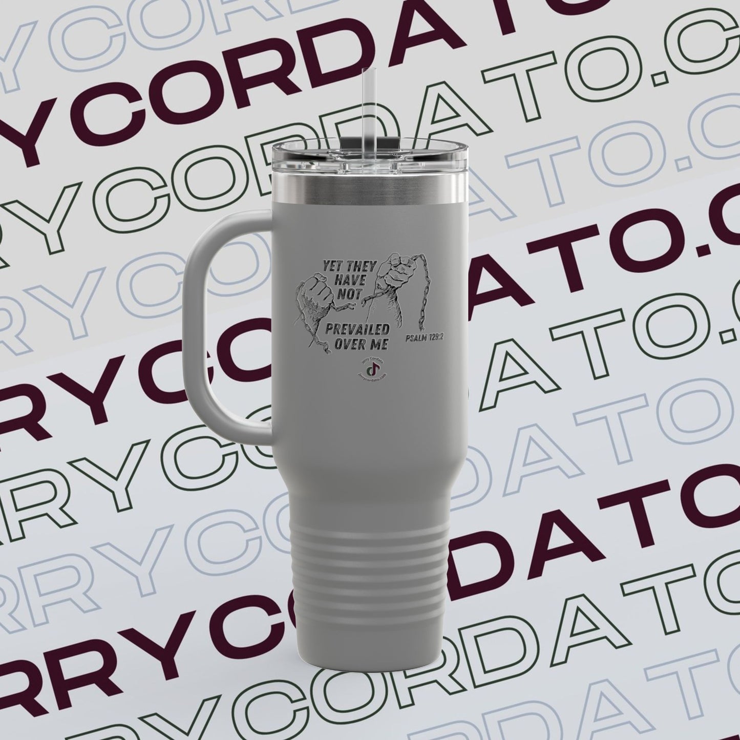 Inspirational Insulated Travel Mug - 40oz, Motivational Travel Cup, Gifts for Coffee Lovers, Outdoor Adventure Gear, Bible Verse Mug