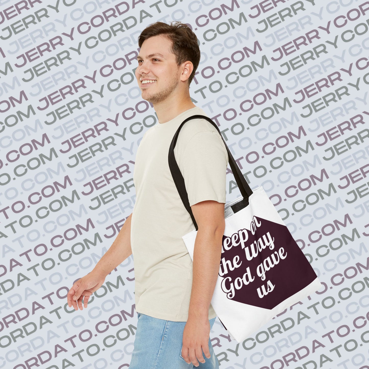 Faith-Inspired Tote Bag: Keep On the Way, Father's Life Instruction - Ideal Gift for Dad, Spiritual Journey, Everyday Use, Family [...]