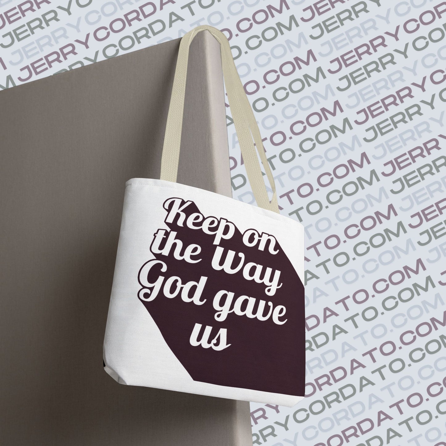 Faith-Inspired Tote Bag: Keep On the Way, Father's Life Instruction - Ideal Gift for Dad, Spiritual Journey, Everyday Use, Family [...]