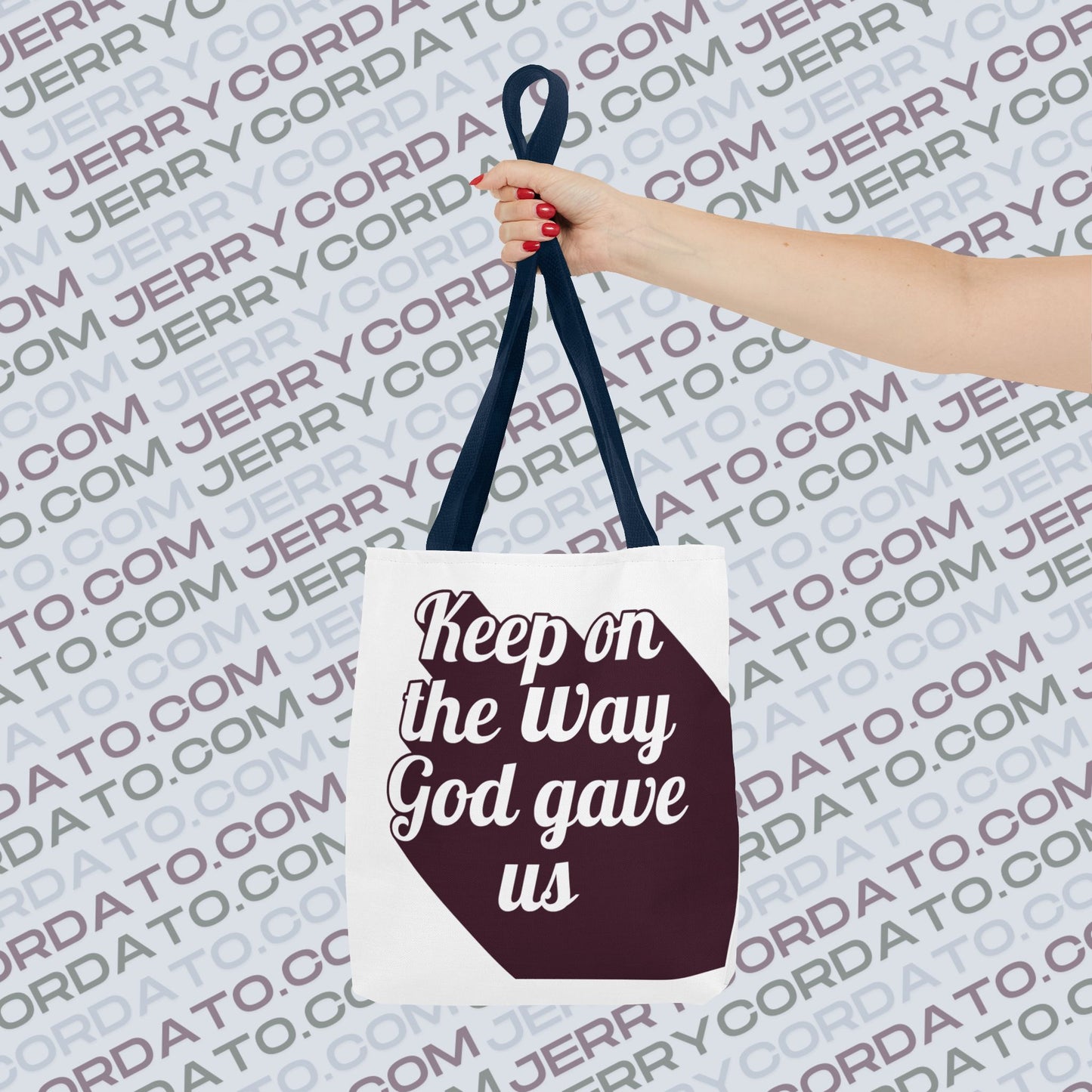 Faith-Inspired Tote Bag: Keep On the Way, Father's Life Instruction - Ideal Gift for Dad, Spiritual Journey, Everyday Use, Family [...]